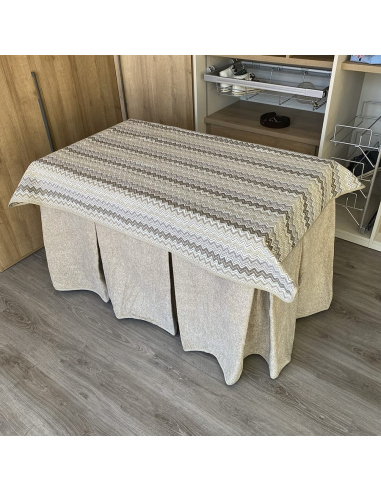 Conjunto Multimedida Mesa + Ropa Antimanchas Extragruesa Gran Capacidad Calórica color Beige