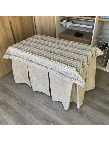 Conjunto Multimedida Mesa + Ropa Antimanchas Extragruesa Gran Capacidad Calórica color Beige