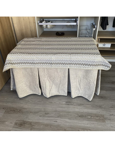 Conjunto Multimedida Mesa + Ropa Antimanchas Extragruesa Gran Capacidad Calórica color Beige