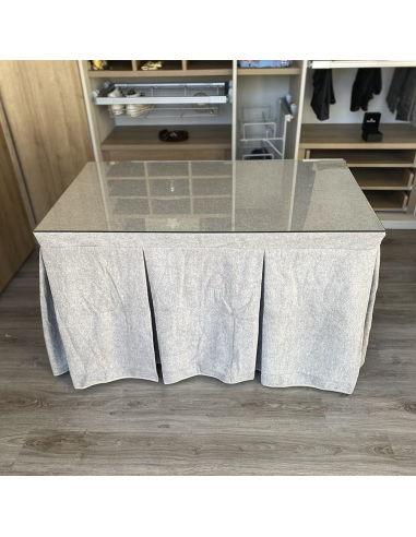 Conjunto Mesa + Ropa Antimanchas Extragruesa Gran Capacidad Calórica color Gris Claro