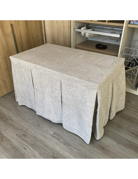 Conjunto Mesa + Ropa Antimanchas Extragruesa Gran Capacidad Calórica color Gris Claro