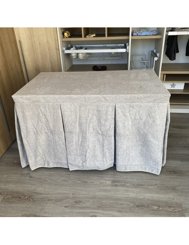 Conjunto Mesa + Ropa Antimanchas Extragruesa Gran Capacidad Calórica color Gris Claro