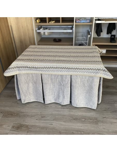 Conjunto Mesa + Ropa Antimanchas Extragruesa Gran Capacidad Calórica color Gris Claro