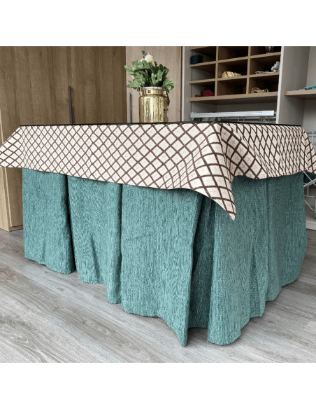 Conjunto elegante 10 pliegues Verde con tapete Libano Choco