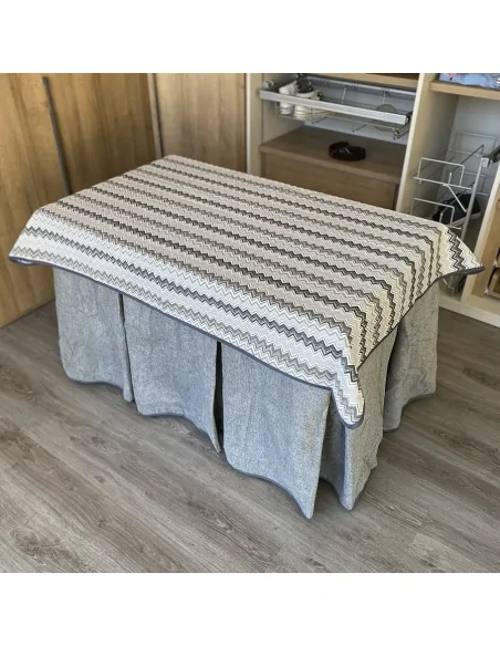 Conjunto Multimedida Mesa + Ropa Antimanchas Extragruesa Gran Capacidad Calórica color Gris