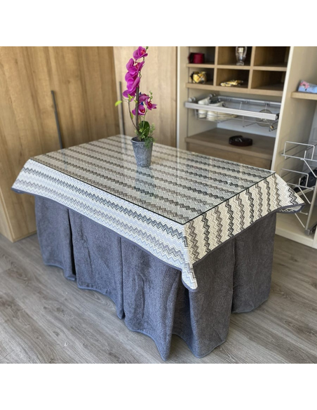 Conjunto Multimedida Mesa + Ropa Antimanchas Extragruesa Gran Capacidad Calórica color Grafito