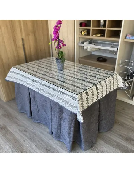 Conjunto Multimedida Mesa + Ropa Antimanchas Extragruesa Gran Capacidad Calórica color Grafito