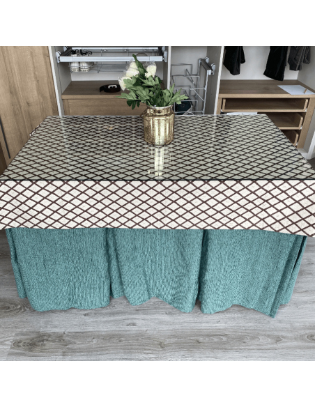 Conjunto elegante 10 pliegues Verde con tapete Libano Choco