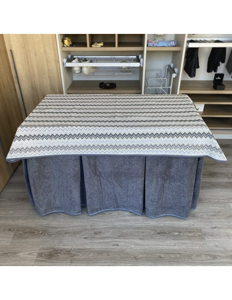 Conjunto Multimedida Mesa + Ropa Antimanchas Extragruesa Gran Capacidad Calórica color Grafito