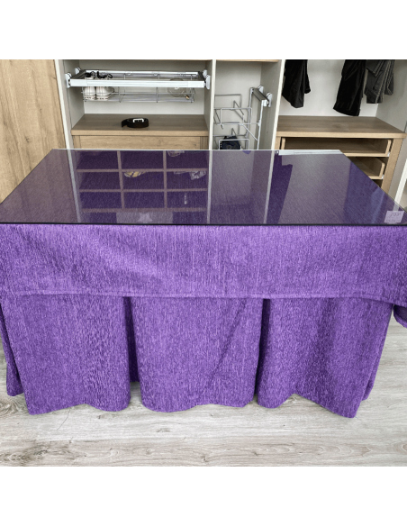 Conjunto elegante 10 pliegues Morado con tapete Miranda Morado