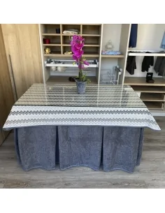 Conjunto Multimedida Mesa + Ropa Antimanchas Extragruesa Gran Capacidad Calórica color Grafito con Tapete 2