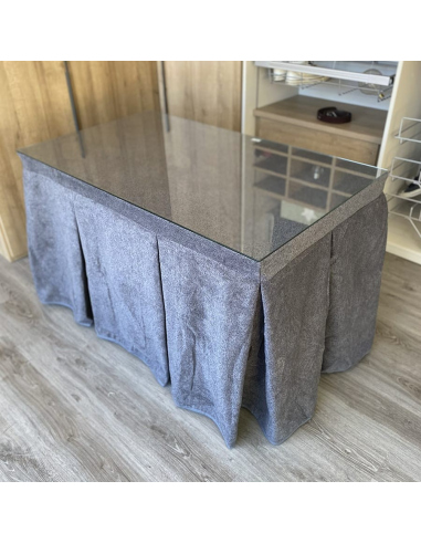 Conjunto Multimedida Mesa + Ropa Antimanchas Extragruesa Gran Capacidad Calórica color Grafito con Tapete