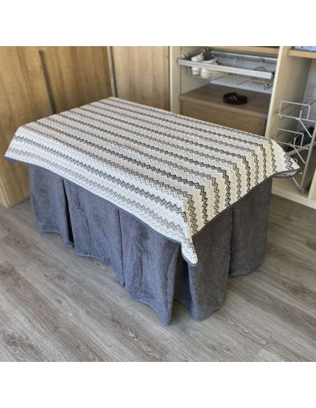 Conjunto Multimedida Mesa + Ropa Antimanchas Extragruesa Gran Capacidad Calórica color Grafito con Tapete