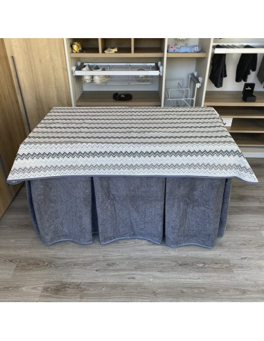 Conjunto Multimedida Mesa + Ropa Antimanchas Extragruesa Gran Capacidad Calórica color Grafito con Tapete