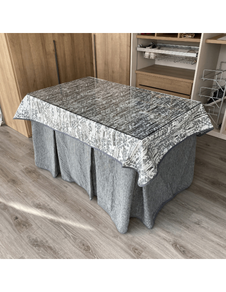 Conjunto elegante 10 pliegues Gris con tapete Eco Gris