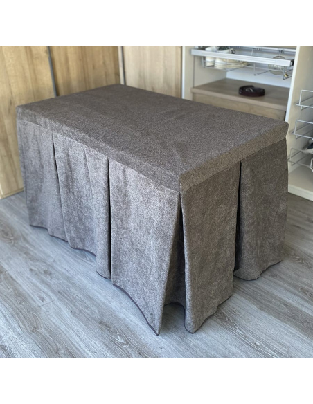 Conjunto Multimedida Mesa + Ropa Antimanchas Extragruesa Gran Capacidad Calórica color Café con Leche con Tapete