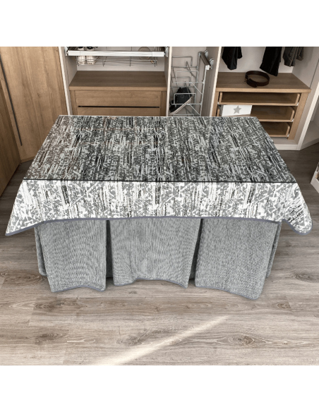 Conjunto elegante 10 pliegues Gris con tapete Eco Gris