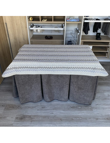 Conjunto Multimedida Mesa + Ropa Antimanchas Extragruesa Gran Capacidad Calórica color Café con Leche con Tapete