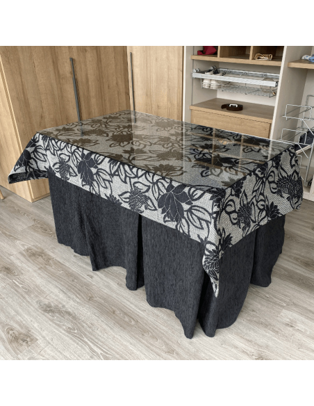 Conjunto elegante 10 pliegues Negro con tapete Opa Negro