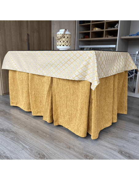 Conjunto elegante 10 pliegues Mostaza con tapete Líbano Mostaza