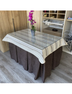 Conjunto Multimedida Mesa + Ropa Antimanchas Extragruesa Gran Capacidad Calórica color Chocolate