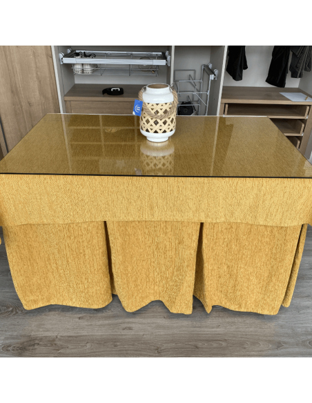 Conjunto elegante 10 pliegues Mostaza con tapete Miranda Mostaza