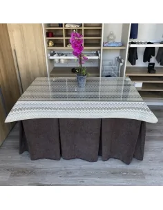 Conjunto Multimedida Mesa + Ropa Antimanchas Extragruesa Gran Capacidad Calórica color Chocolate con Tapete 2