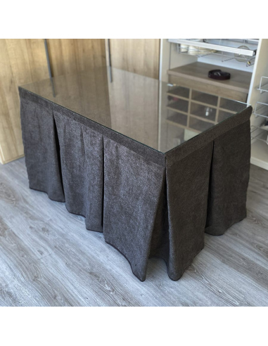 Conjunto Multimedida Mesa + Ropa Antimanchas Extragruesa Gran Capacidad Calórica color Chocolate con Tapete