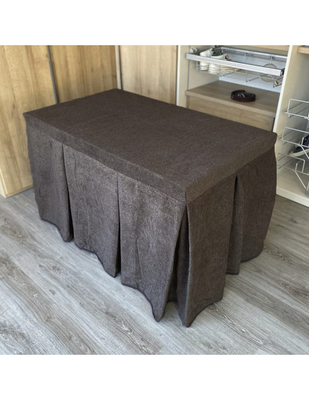 Conjunto Multimedida Mesa + Ropa Antimanchas Extragruesa Gran Capacidad Calórica color Chocolate con Tapete