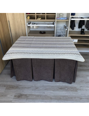 Conjunto Multimedida Mesa + Ropa Antimanchas Extragruesa Gran Capacidad Calórica color Chocolate con Tapete