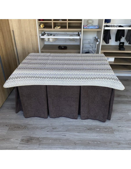 Conjunto Multimedida Mesa + Ropa Antimanchas Extragruesa Gran Capacidad Calórica color Chocolate con Tapete