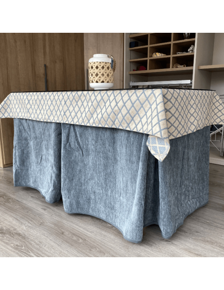 Conjunto Doble Grueso Gris con tapete Líbano Gris