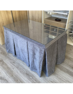 Falda de Mesa Antimanchas Extragruesa Gran Capacidad Calórica color Grafito Multimedida