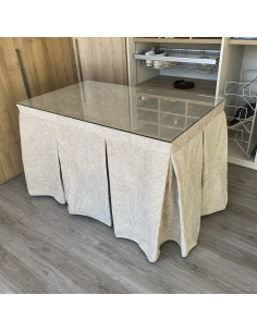 Ropa de Mesa Camilla Antimanchas Extragruesa Gran Capacidad Calórica color Beige Multimedida