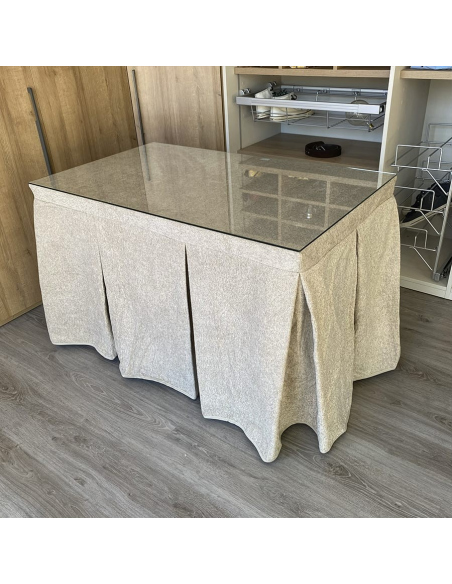 Ropa de Mesa Camilla Antimanchas Extragruesa Gran Capacidad Calórica color Beige Multimedida