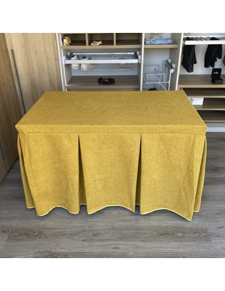 Falda de Mesa Antimanchas Extragruesa Gran Capacidad Calórica color Mostaza Multimedida