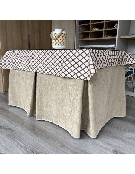 Conjunto doble grueso Beige con tapete Líbano Choco