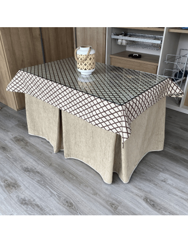 Conjunto doble grueso Beige con...