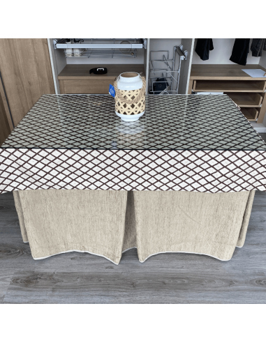 Conjunto doble grueso Beige con...