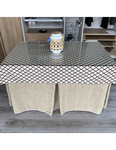 Conjunto doble grueso Beige con tapete Líbano Choco