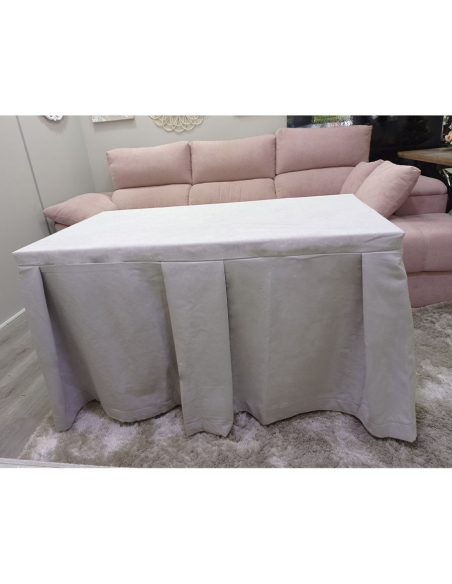 Conjunto Mesa + Ropa de Mesa Camilla Moderna Antimanchas color Gris