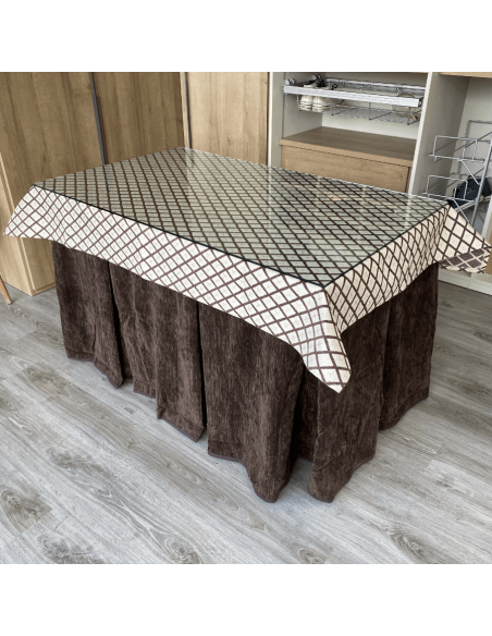 Conjunto doble grueso Chocolate con tapete Líbano Choco