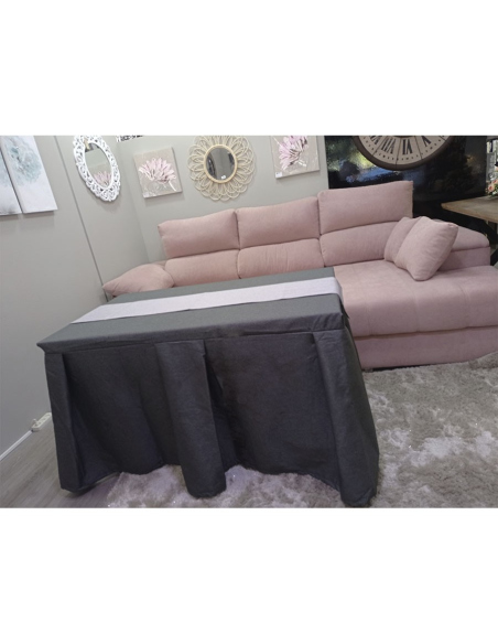 Conjunto Mesa + Ropa de Mesa Camilla Moderna Antimanchas color Grafito con Camino