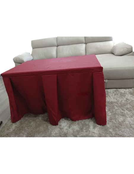 Conjunto Mesa + Ropa de Mesa Camilla Moderna Antimanchas color Rojo