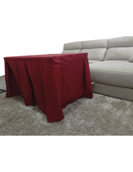 Conjunto Mesa + Ropa de Mesa Camilla Moderna Antimanchas color Rojo