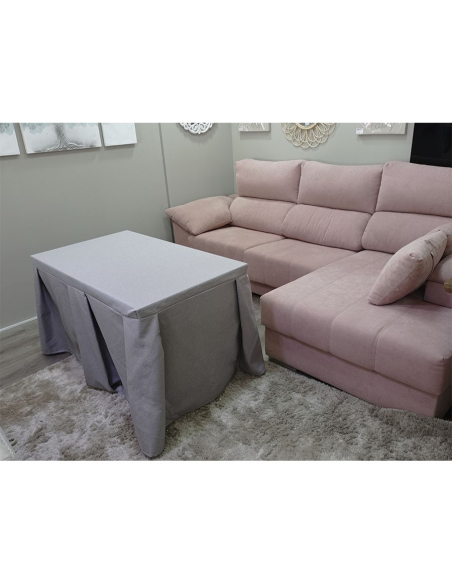 Conjunto Mesa + Ropa de Mesa Camilla Moderna Antimanchas color Gris