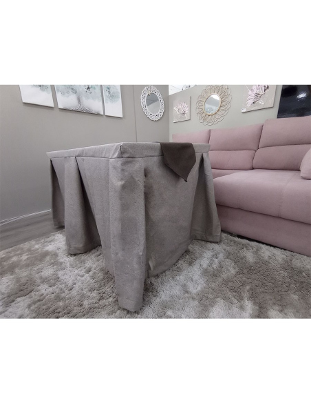 Conjunto Mesa + Ropa de Mesa Camilla Moderna Antimanchas color Visón con Camino