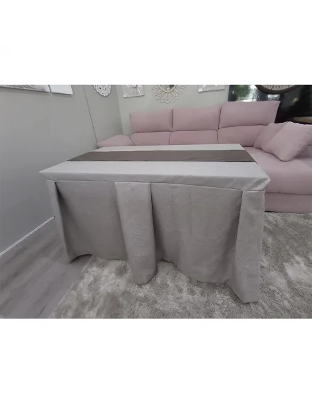 Conjunto Mesa + Ropa de Mesa Camilla Moderna Antimanchas color Visón con Camino