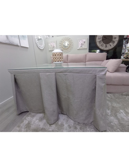Conjunto Mesa + Ropa de Mesa Camilla Moderna Antimanchas color Visón con Camino
