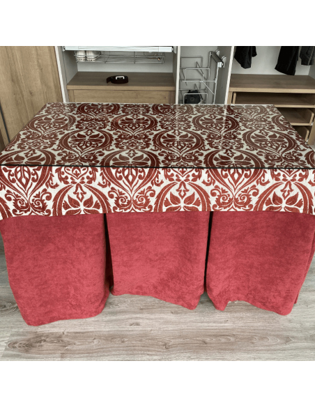 Conjunto antimanchas aterciopelado triple grueso Granate con tapete Amaranto Granate